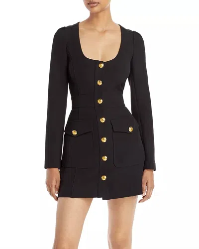 A.l.c Ivy Button Front Long Sleeve Mini Dress In Black