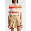 A.l.c . Jack Stripe Cotton Blend Knit Top In Multi
