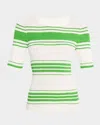 A.l.c . Jack Stripe Cotton Blend Knit Top