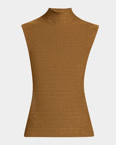 A.l.c Jada Mock-neck Top In Brown