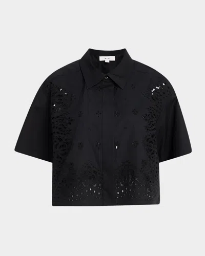A.l.c Jade Short-sleeve Eyelet Top