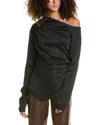 A.l.c Jaime One Shoulder Asymmetrical Top In Black In Black
