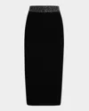 A.l.c Jane Embellished Knit Midi Skirt In Blacksilv