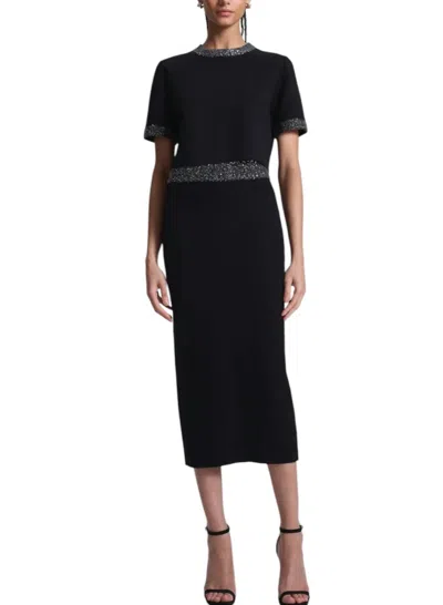 A.l.c Jane Sequin Embellished Midi Skirt In Black/silver