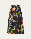 A.l.c Jayden Cotton Midi Skirt In Black Multi