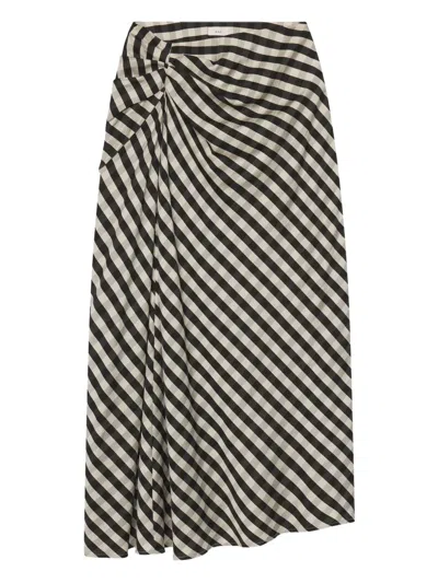 A.l.c Jean Diagonal-stripe Maxi Skirt In White