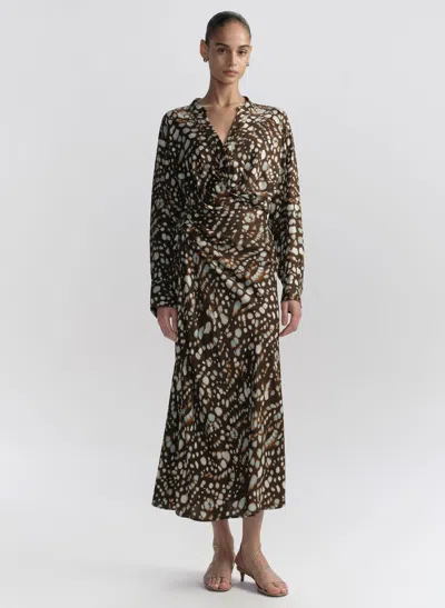 A.l.c Jean Midi Skirt In Brown