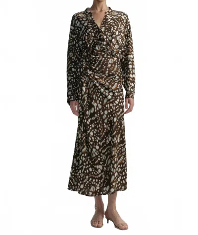 A.l.c Jean Midi Skirt In Ganache Multi In Brown