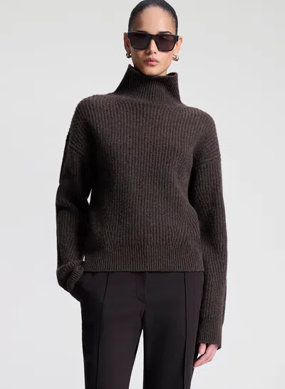 A.l.c Jean Wool Turtleneck Sweater In Brown