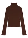 A.l.c Jett Ribbed Turtleneck Top In Brown