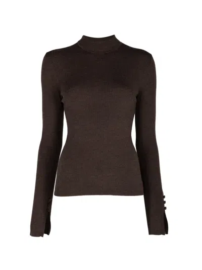 A.l.c Jett Ribbed-knit Sweater In Brown