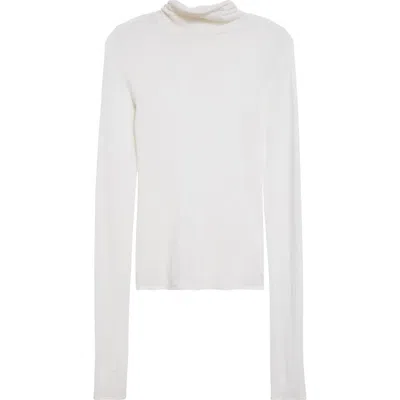 A.l.c . Jo Cotton Blend Turtleneck Top In Bright Whi