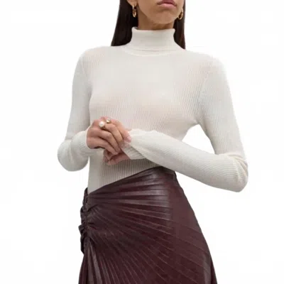 A.l.c Jo Cotton-blend Turtleneck Top In White