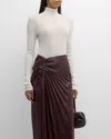 A.l.c . Jo Cotton Blend Turtleneck Top In Bright Whi