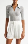 A.L.C A.L.C. JOEY METALLIC ELBOW SLEEVE POLO