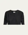 A.l.c Jordan Ruched-sleeve Popover Top In Animal Print