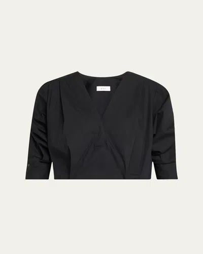 A.l.c Jordan Ruched-sleeve Popover Top In Animal Print