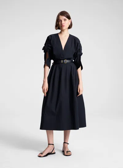 A.l.c Jordan Stretch Cotton Midi Dress In Black