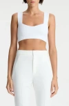 A.l.c Jordana Seamed Cropped Bra Top In White