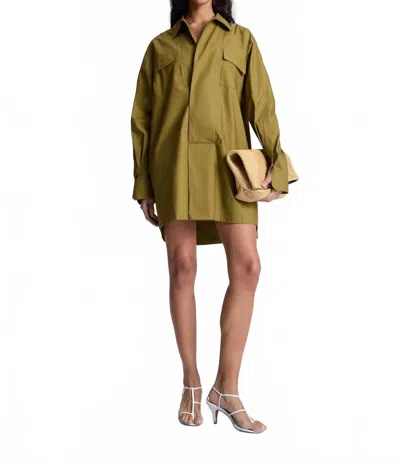 A.L.C JORI BUTTON DOWN MINI DRESS IN HAZEL