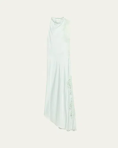A.l.c Josephine Satin And Lace Maxi Dress In Catalina B