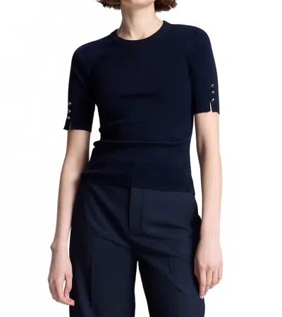 A.l.c Josie Knit Merino Top In Navy In Blue
