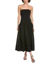 A.l.c . June Linen-blend Midi Dress In Black