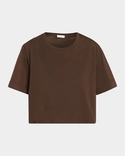 A.l.c Kali Cropped Cotton Tee In Brown