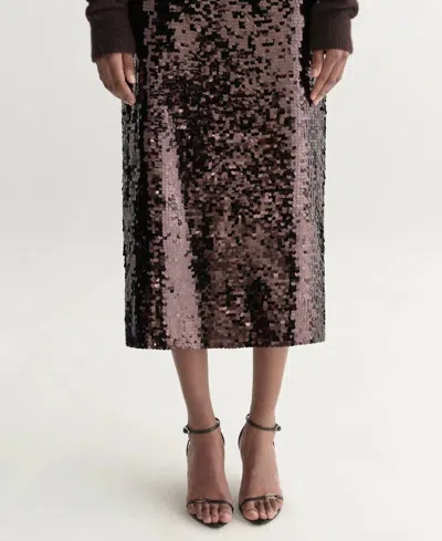 A.l.c Kali Sequin Midi Skirt In Merlot In Burgundy