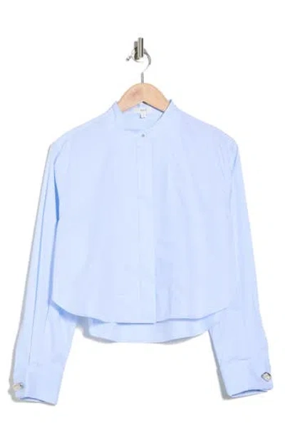 A.l.c . Kat Crop Button-up Shirt In Blue