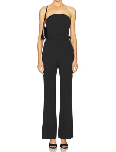A.l.c Kate Strapless Belted Twill Jumpsuit In Black