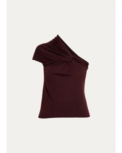 A.l.c Kaylee Asymmetric Wool Top In Burgundy