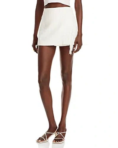 A.l.c Kelley Boucle Fringe Linen Mini Skirt In Cream