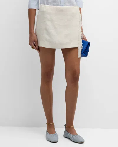 A.l.c Kelley Fringe Mini Skirt In Cream