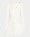 A.l.c Kenna Embellished Long-sleeve Mini Dress In Whitecrys