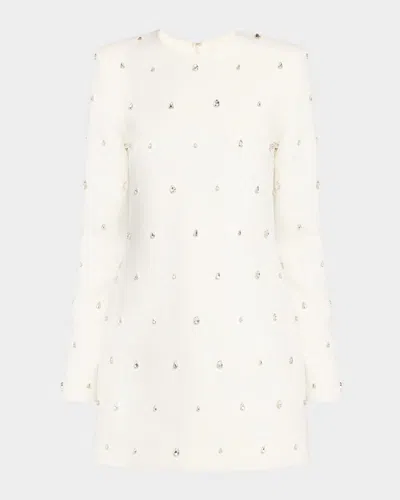 A.l.c Kenna Embellished Long-sleeve Mini Dress In Whitecrys