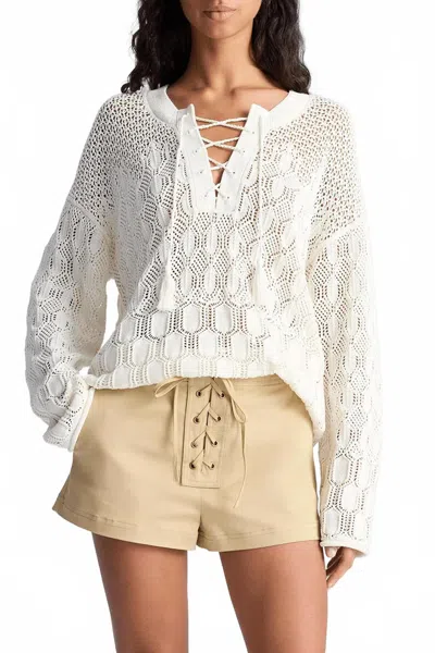 A.l.c Keri Crochet Knit Sweater In Off-white