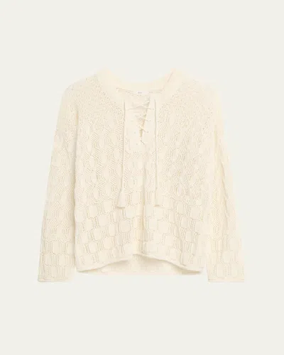 A.L.C KERI CROCHET LACE-UP SWEATER