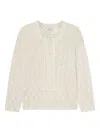 A.l.c Keri Crochet Lace-up Sweater In Neutral