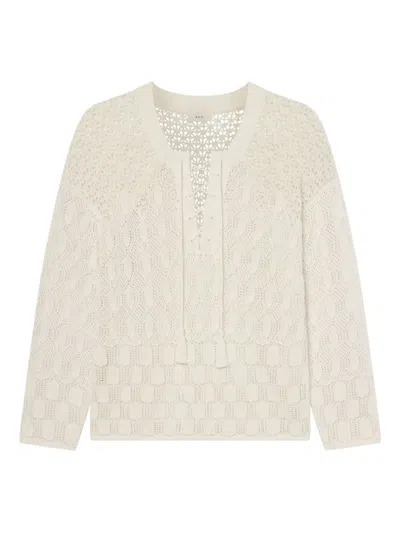 A.L.C KERI LACE-UP CROCHET TOP