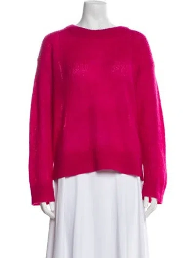Pre-owned A.l.c Kid Mohair Bateau Neckline Sweater In Pink