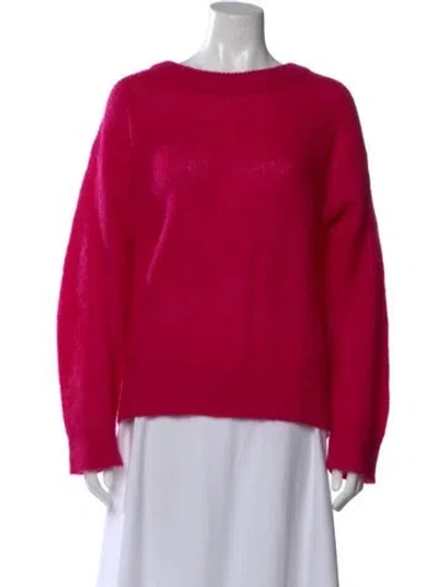 Pre-owned A.l.c Kid Mohair Bateau Neckline Sweater In Pink