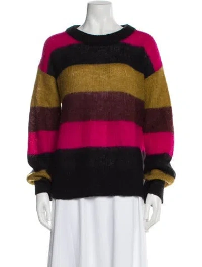 Pre-owned A.l.c Kid Mohair Striped Sweater In Multi