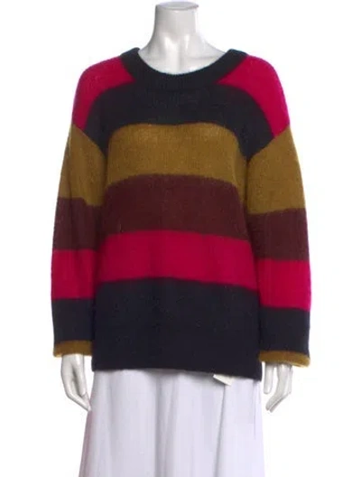 Pre-owned A.l.c Kid Mohair Striped Sweater In Multi