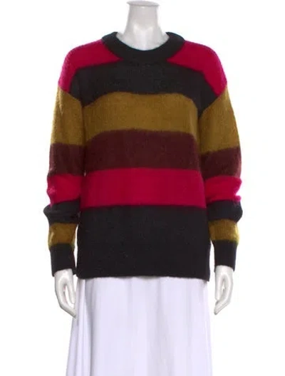 Pre-owned A.l.c Kid Mohair Striped Sweater In Pink