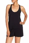A.l.c Kira Stretch Crochet Racer Back Scoop Neck Tank Top In Black In Black