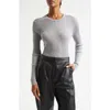 A.l.c . Kyle Merino Wool Long Sleeve Rib Top In Gray