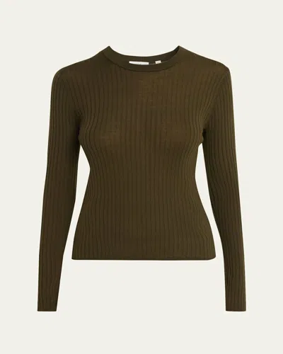A.l.c Kyle Ribbed Wool Crewneck Sweater In Green