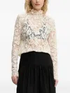 A.l.c Lace Mock-neck Blouse In Neutral