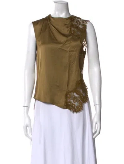 Pre-owned A.l.c Lace Pattern Asymmetrical Blouse In Multi